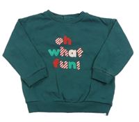 Tmavozelená mikina s nápisem M&S