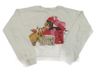 Bílá crop mikina s obrázkem H&M