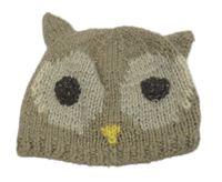 Béžová čepice se sovičkou