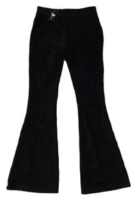Nové - Černé žebrované sametové flare legíny Dunnes