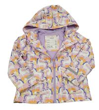 Růžová nepromokavá jarní bunda s jednorožci a kapucí M&S