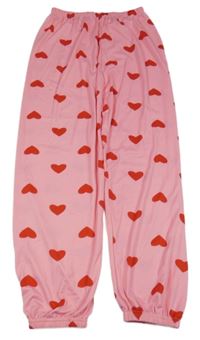 Růžové lehké tepláky se srdíčky