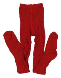 Červené punčocháce Primark