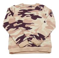 Růžovo-fialovo-bílá army mikina Pep&Co