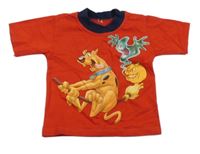 Červeno-tmavomodré tričko se Scooby doo