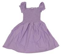 Fialové plátěné žabičkové šaty Y.F.K.