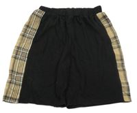 Černo-béžové lehké kraťasy s kostičkami Shein