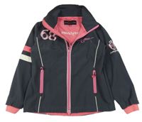 Černo-růžová softshellová bunda