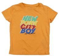 Oranžové tričko s nápisy Kiki&Koko