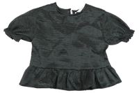 Černo-šedá lesklá halenka H&M