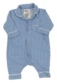 Modro-bílý pruhovaný kraťasový overal H&M
