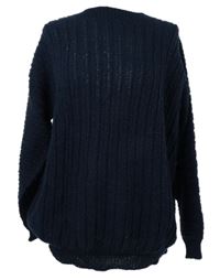 Dámský tmavomodrý vzorovaný svetr 