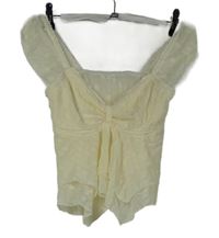 Dámská smetanová crop síťovaná halenka 