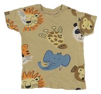 Béžové tričko se zvířaty Primark