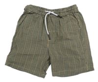 Šedo-hnědo-béžové vzorované plátěné kraťasy Next