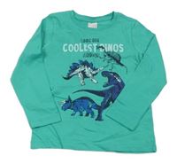 Tyrkysové triko s dinosaury C&A