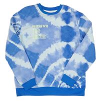 Modrá batikovaná mikina s nápisem vel.176