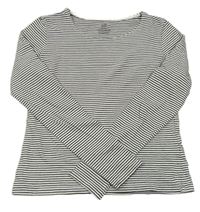 Bílo-černé pruhované triko H&M