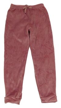 Starorůžové plyšové tepláky George