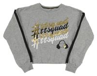 Šedá crop mikina s nápisem George