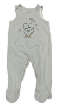 Bílé sametové dupačky s kačenkou Lullaby