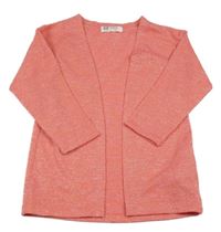 Korálový třpytivý pletený cardigan H&M