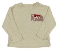 Smetanové triko s nápisem Zara