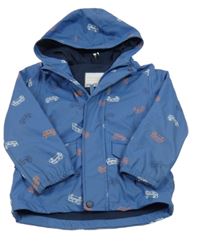 Modrá nepromokavá jarní bunda s minivany a kapucí Topolino