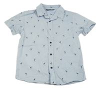 Světlemodro-bílá pruhovaná košile s plameňákyPrimark