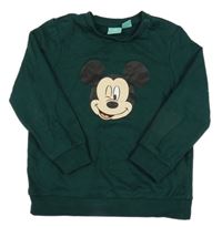 Tmavozelená mikina s Mickeym Disney