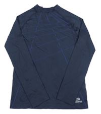 Tmavomodré funkční triko se vzorem Kalenji