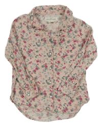 Světlerůžová květovaná halenka H&M
