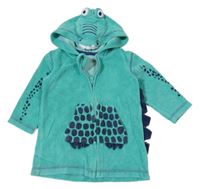 Zelený froté župan s kapucí - dinosaurus Mothercare