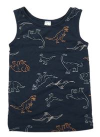 Tmavomodrý nátělník s dinosaury Topolino 