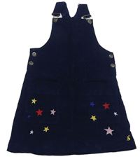 Tmavomodrá manšestrová laclová sukně s hvězdičkami Joules