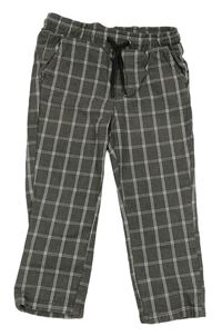 Šedo-bílé kostkované slim rifle Denim Co. 