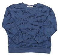 Tmavomodrá mikina s dinosaury H&M