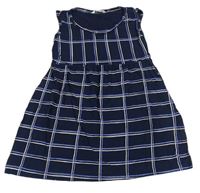 Tmavomodrá kostkovaná šatová tunika H&M