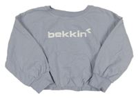 Světlemodrá crop mikina s logem Bekkin