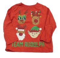 Červené triko s vánočním motivem F&F