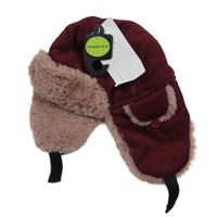 Nové - Vínová manšestrová beranice s kožíškem M&S