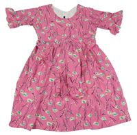 Růžové šaty s kytičkami