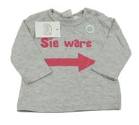 Nové - Šedé melírované triko s nápisem Bubblegum