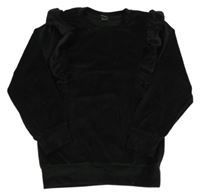 Černá sametová mikina s volánky Little kids