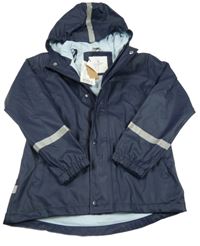 Nové - Tmavomodrá nepromokavá jarní parka s kapucí 