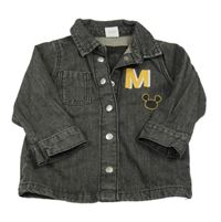 Tmavomodrá riflová košilová bunda s Mickeym Disney