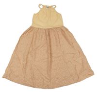 Oranžovo-růžové vzorované midi šaty Yigga 