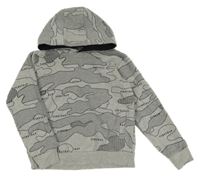 Šedo-černá vzorovaná mikina s kapucí Firetrap 