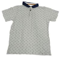 Bílé polo tričko s kotvami Matalan