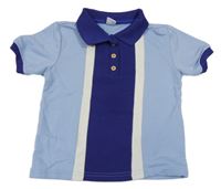 Světlemodro-tmavomodro-bílé pruhované polo tričko Kiki&Koko